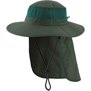 Unisex Forest 100%Polyester Wide Brim Mesh Vent Neck Flap Adjustable Fishing Hat